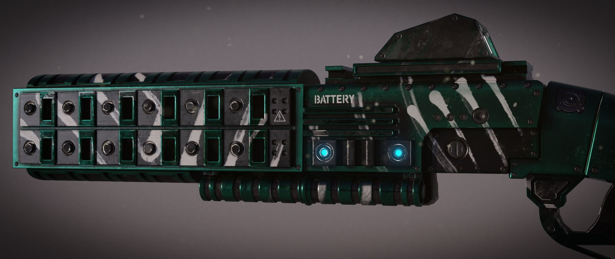 Peacekeeper futuristic gun Low-poly 3D model_38