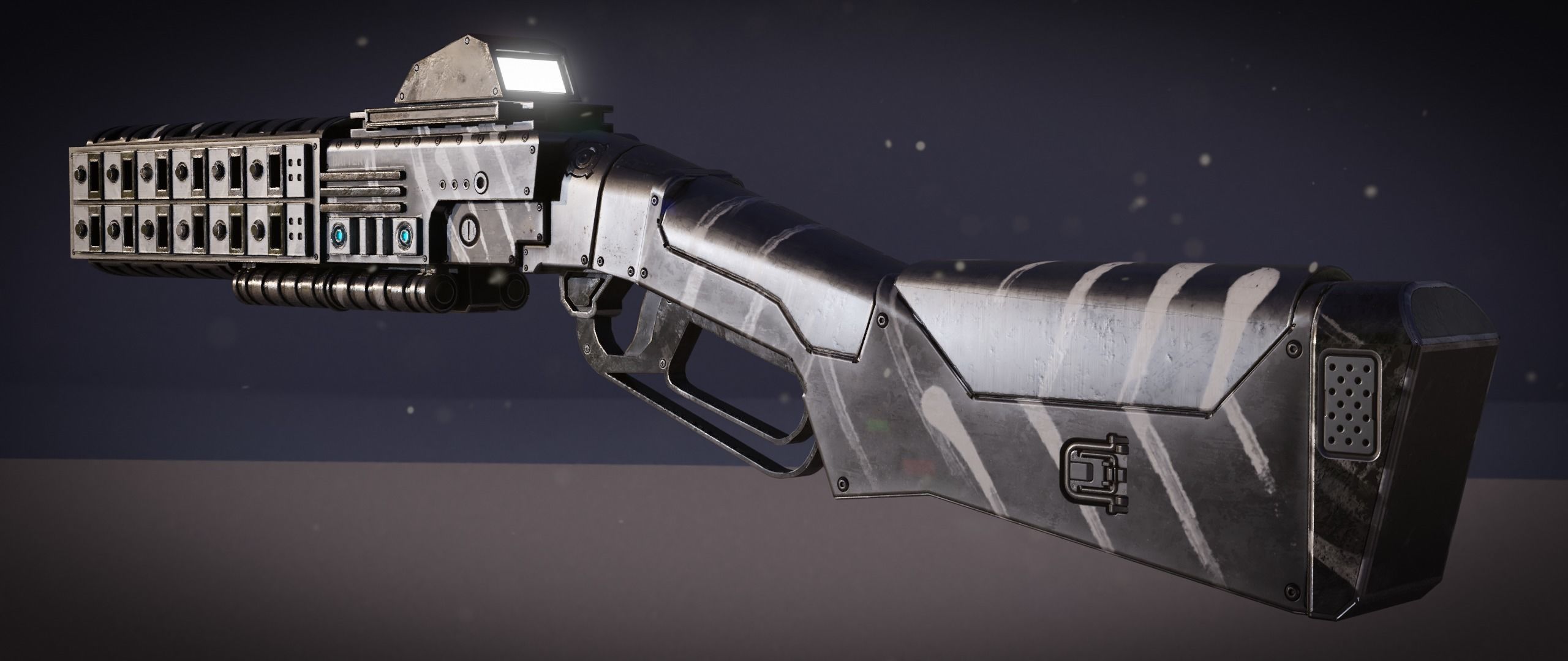 Peacekeeper futuristic gun Low-poly 3D model_30