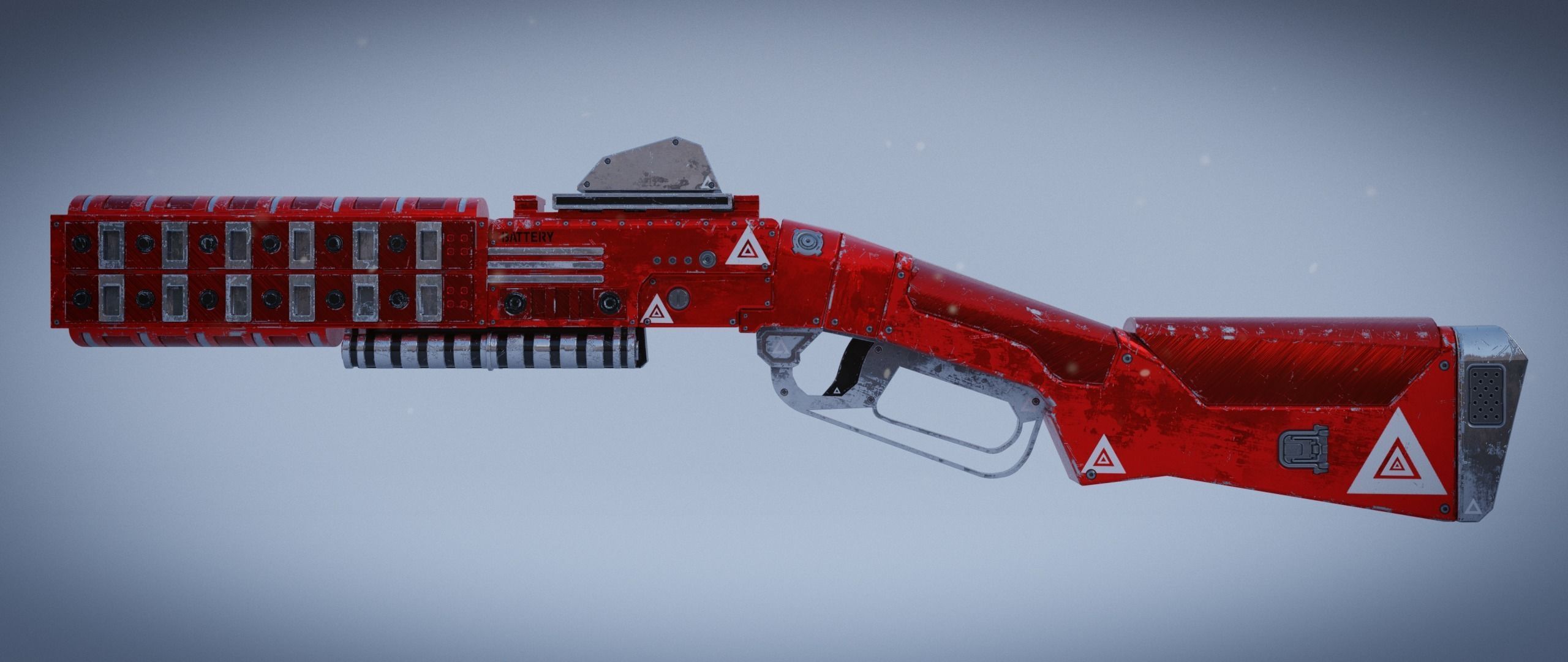 Peacekeeper futuristic gun Low-poly 3D model_7