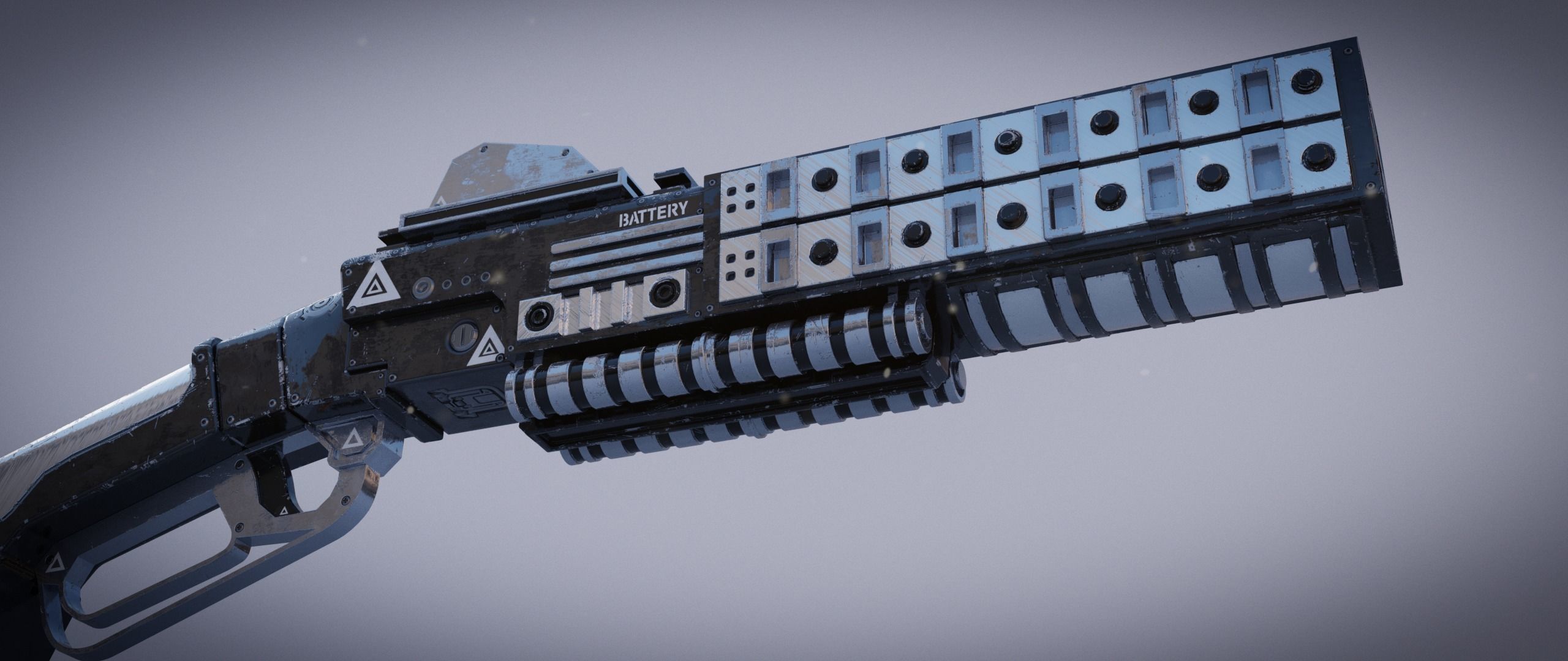 Peacekeeper futuristic gun Low-poly 3D model_25