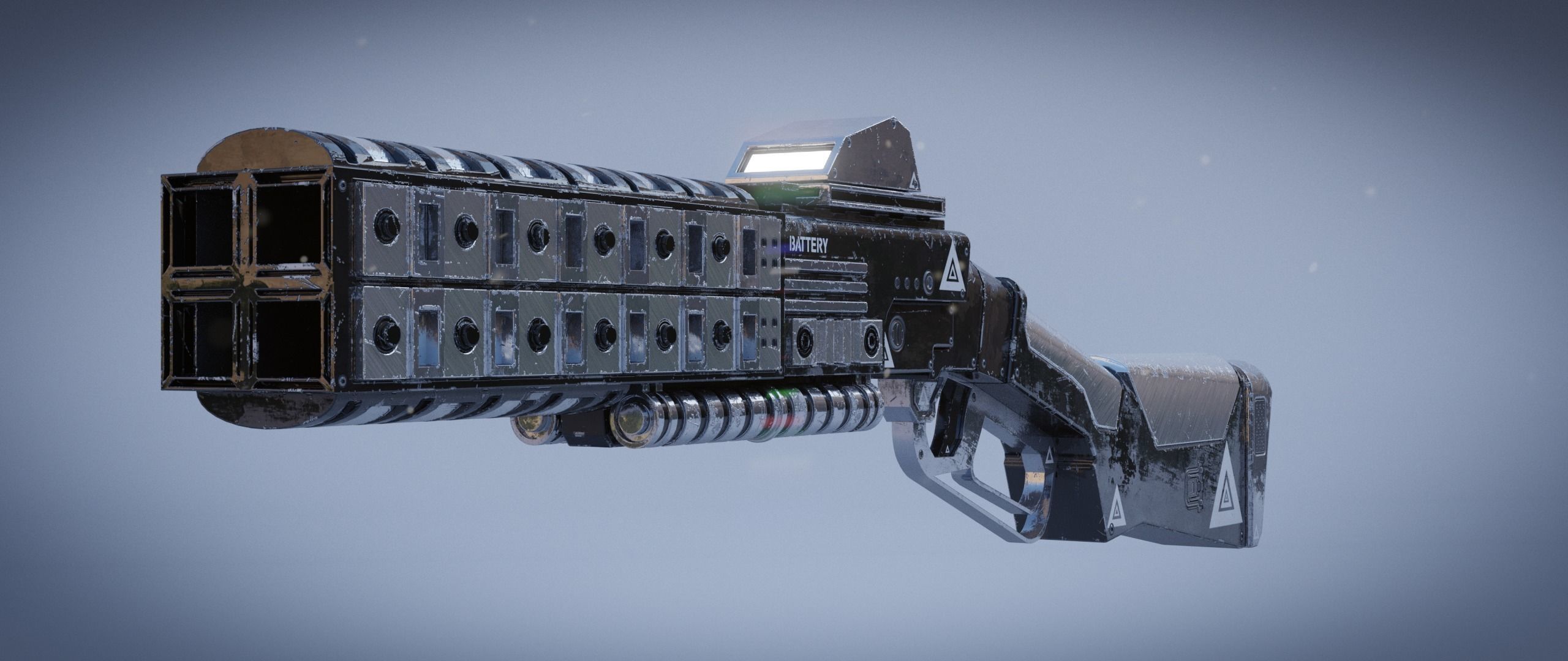 Peacekeeper futuristic gun Low-poly 3D model_22