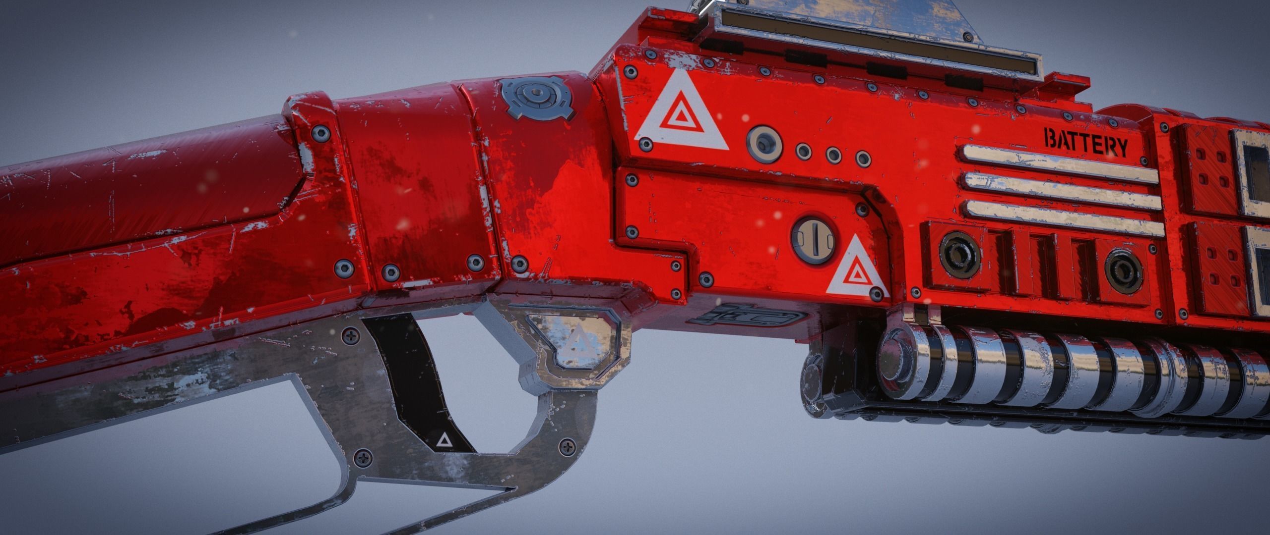 Peacekeeper futuristic gun Low-poly 3D model_12