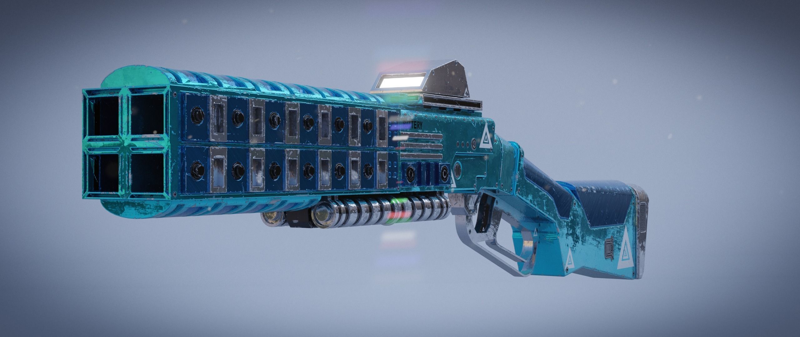 Peacekeeper futuristic gun Low-poly 3D model_1