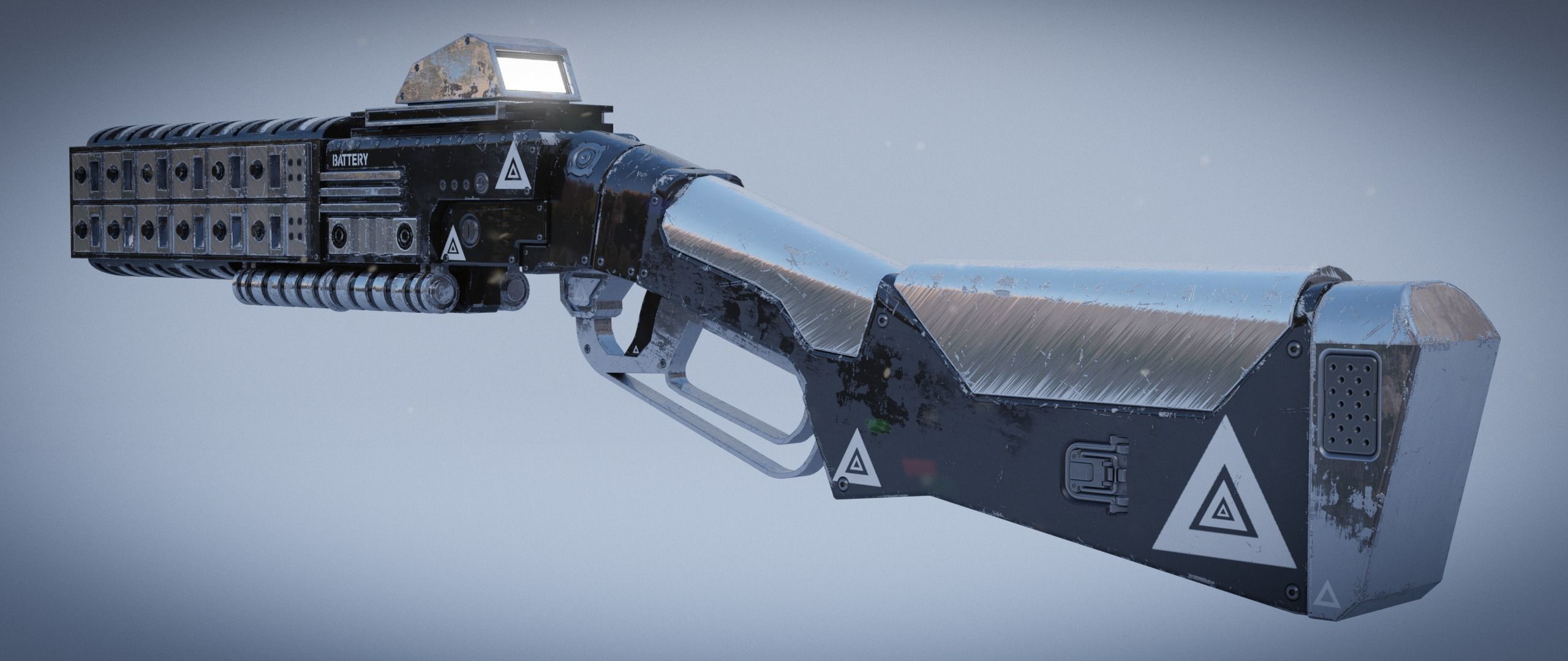 Peacekeeper futuristic gun Low-poly 3D model_23