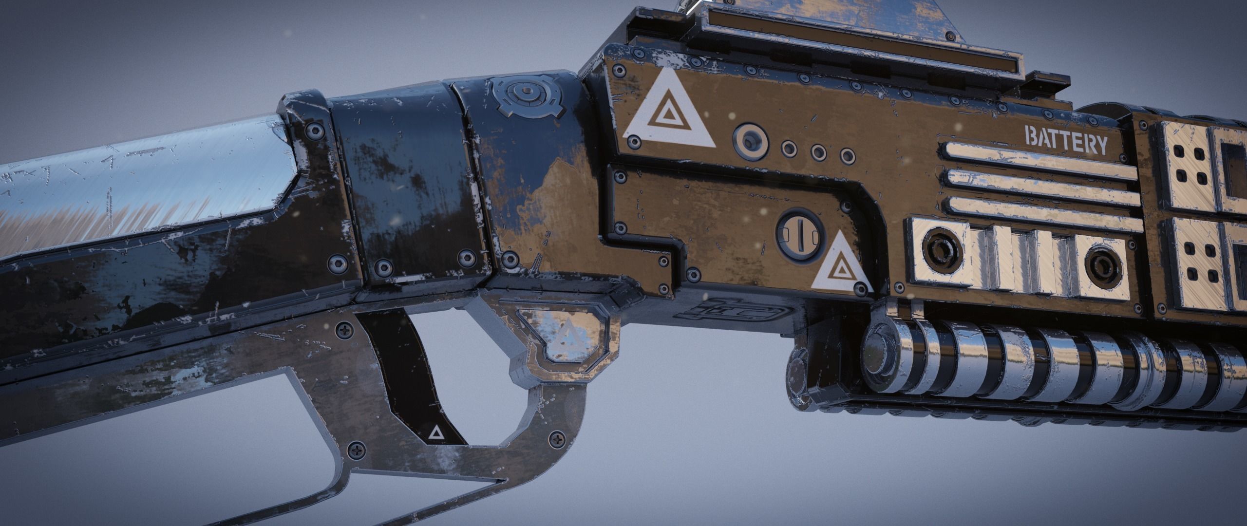 Peacekeeper futuristic gun Low-poly 3D model_26