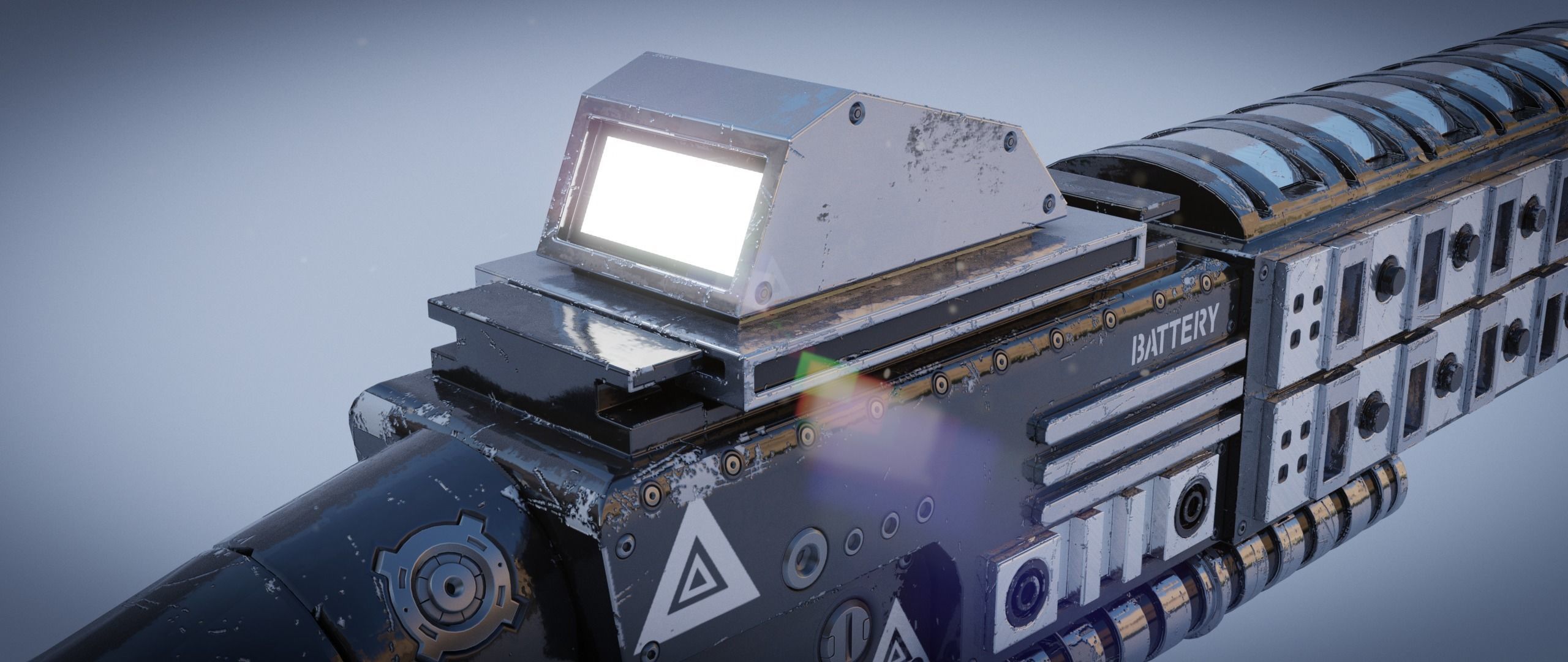 Peacekeeper futuristic gun Low-poly 3D model_27