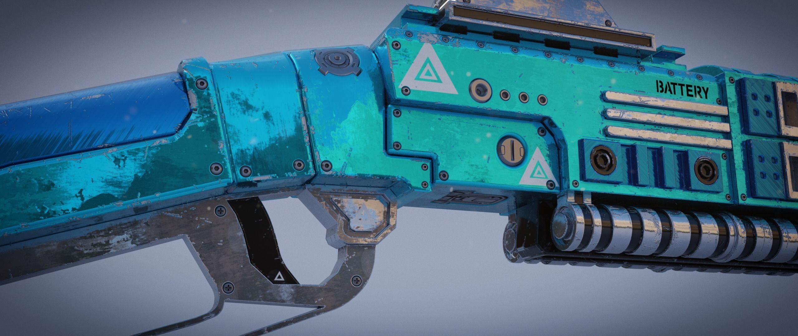Peacekeeper futuristic gun Low-poly 3D model_5