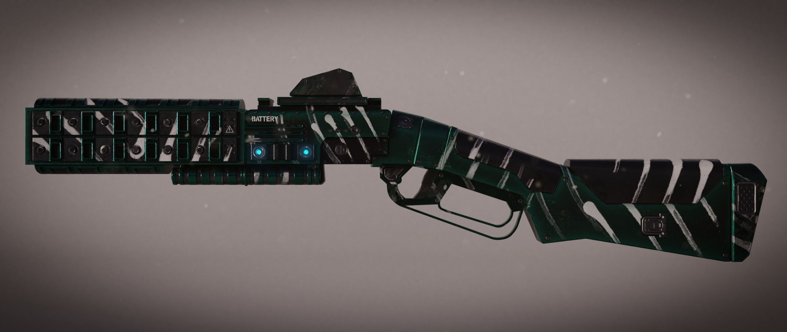 Peacekeeper futuristic gun Low-poly 3D model_35