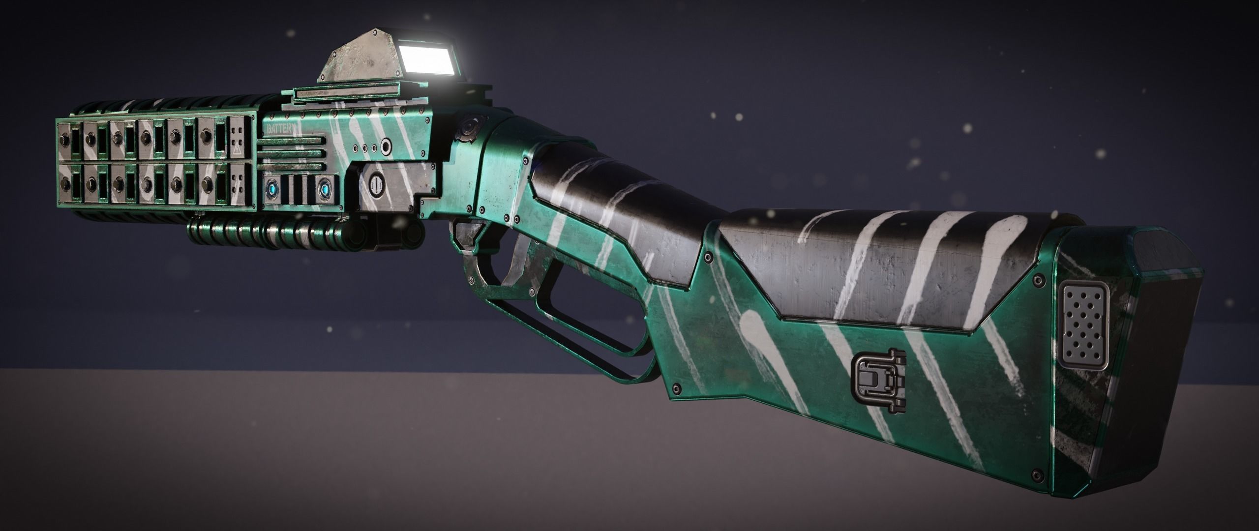 Peacekeeper futuristic gun Low-poly 3D model_37