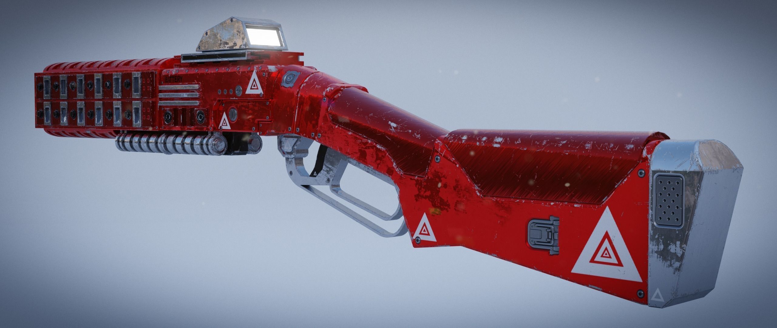 Peacekeeper futuristic gun Low-poly 3D model_9