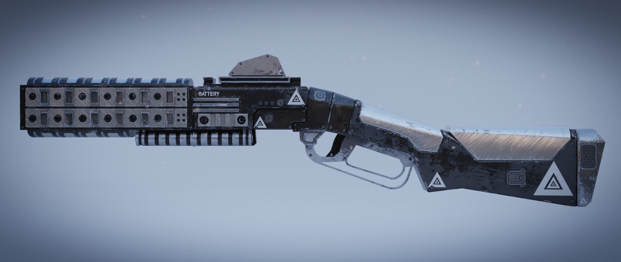 Peacekeeper futuristic gun Low-poly 3D model_21