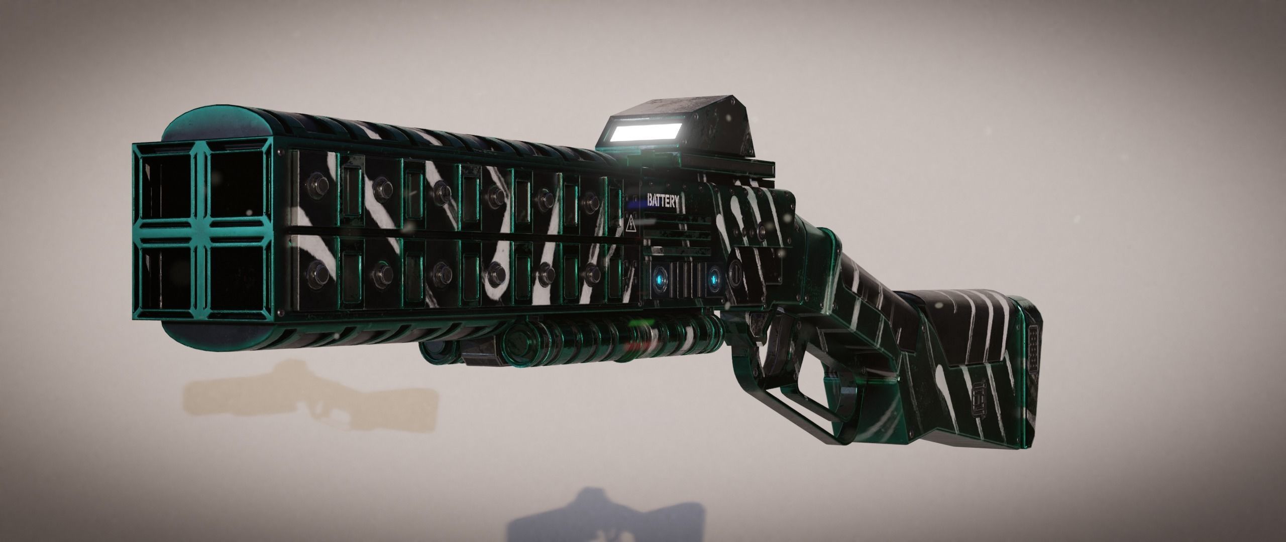 Peacekeeper futuristic gun Low-poly 3D model_36