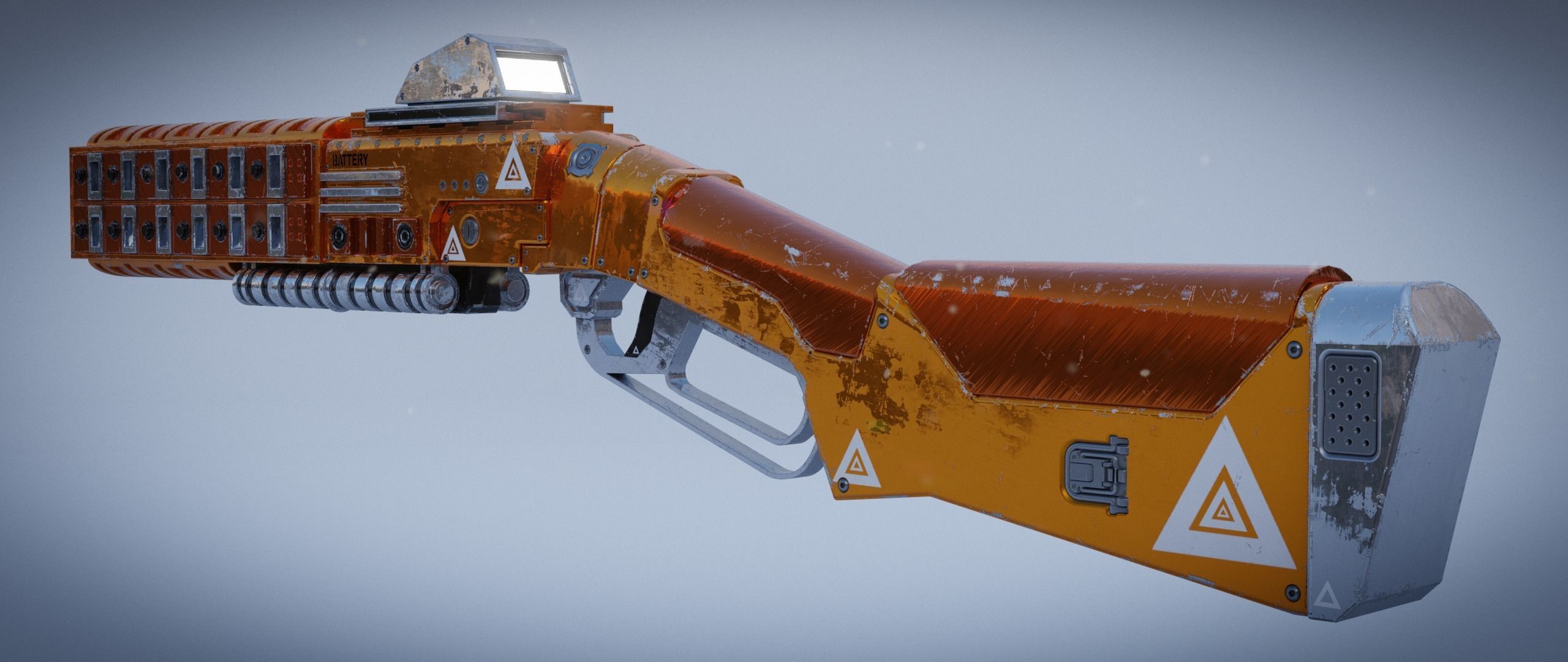 Peacekeeper futuristic gun Low-poly 3D model_16