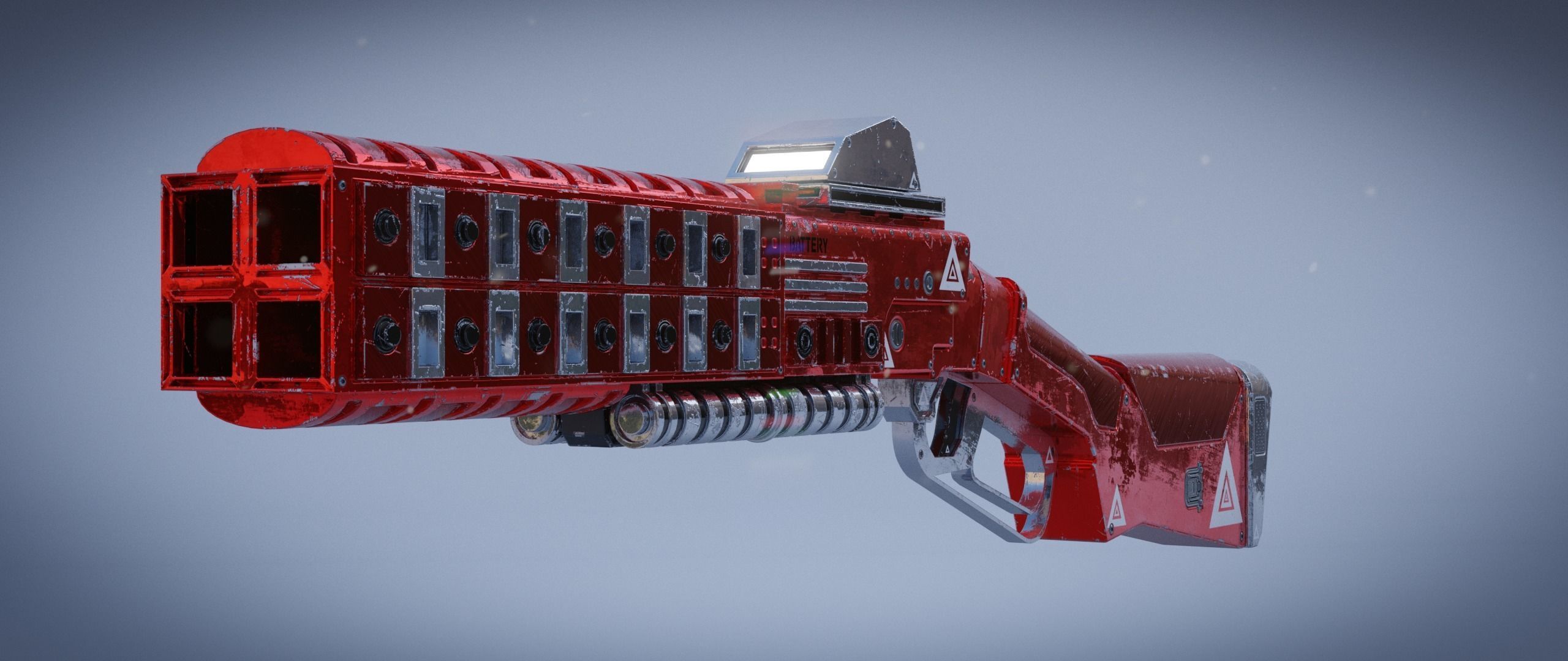 Peacekeeper futuristic gun Low-poly 3D model_8