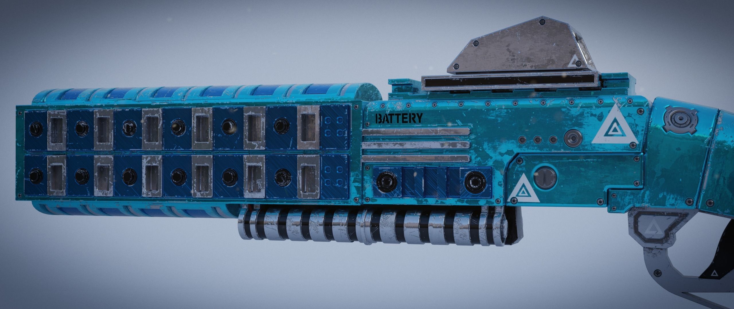 Peacekeeper futuristic gun Low-poly 3D model_3