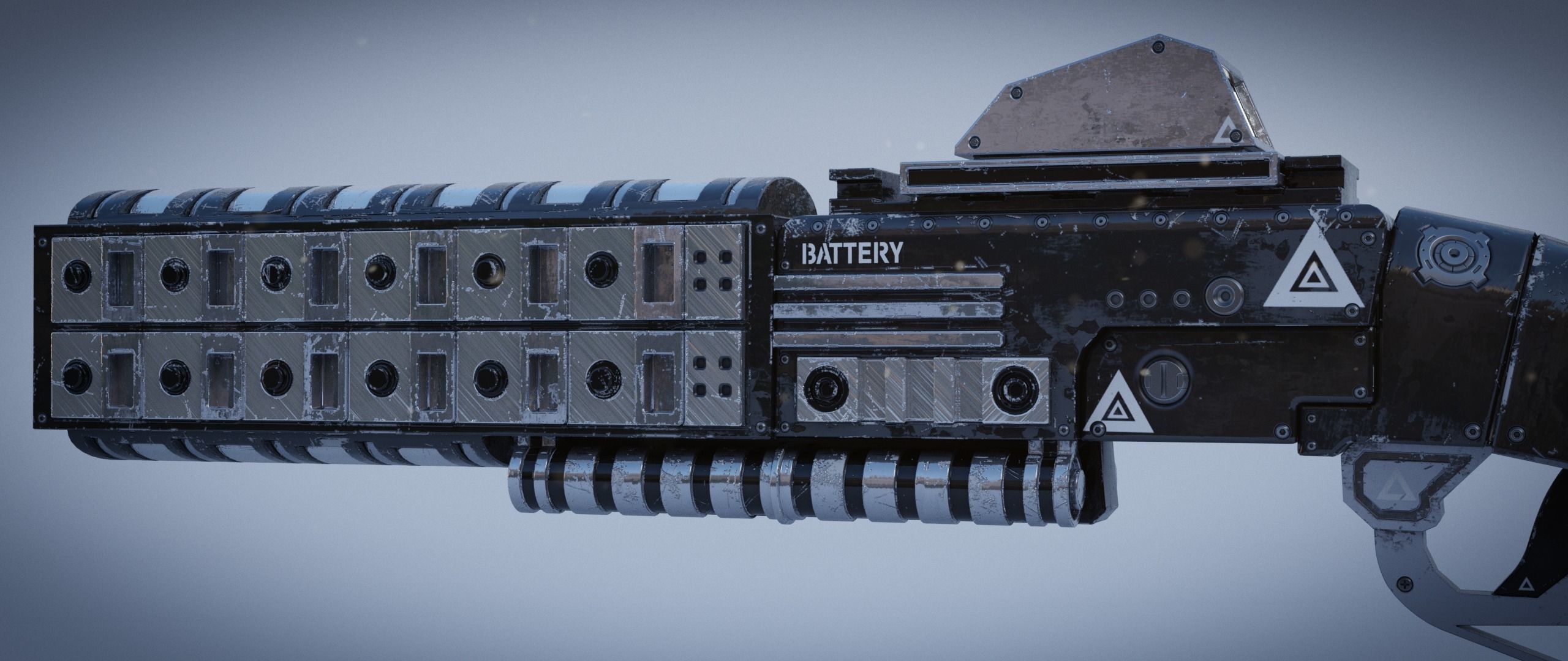 Peacekeeper futuristic gun Low-poly 3D model_24