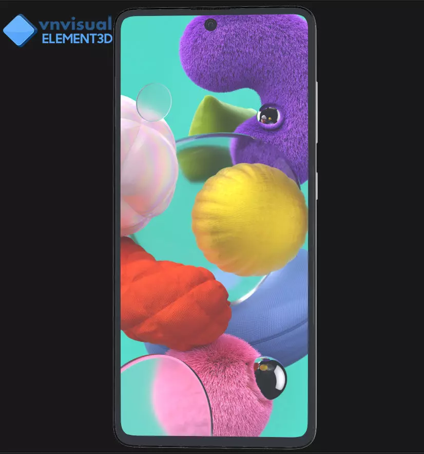 E3D - Samsung Galaxy A51 Prism Crush Black 3D model_0