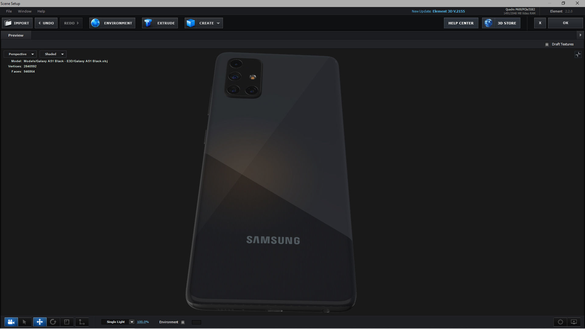 E3D - Samsung Galaxy A51 Prism Crush Black 3D model_1