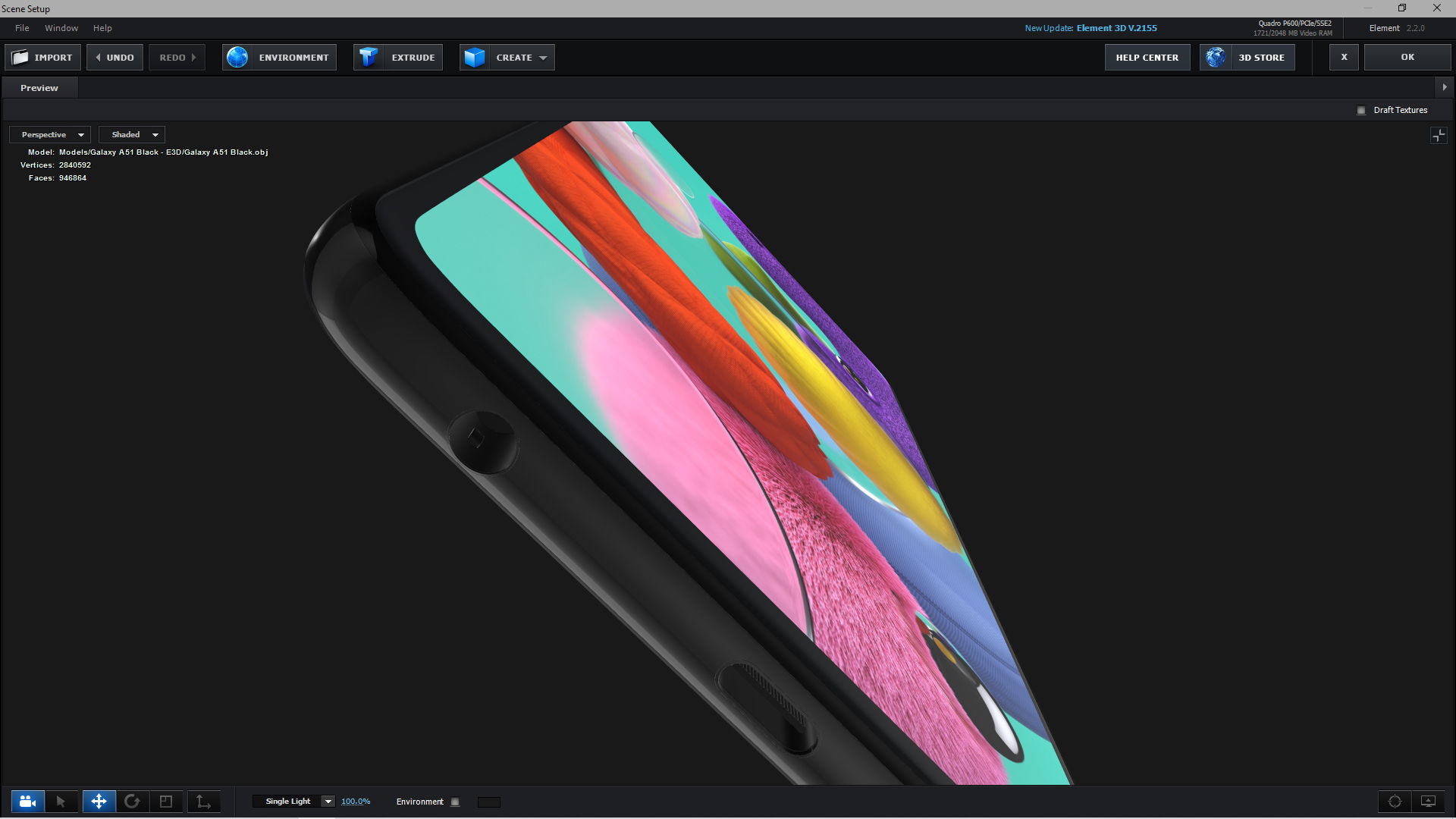 E3D - Samsung Galaxy A51 Prism Crush Black 3D model_2