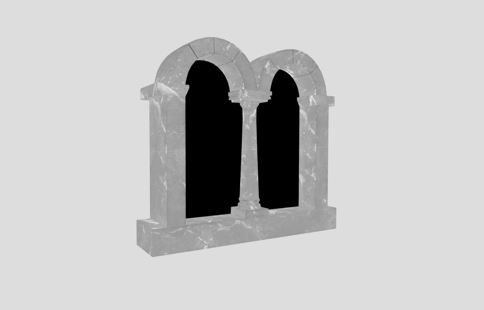 Generic Castle Window Low-poly 3D model_9