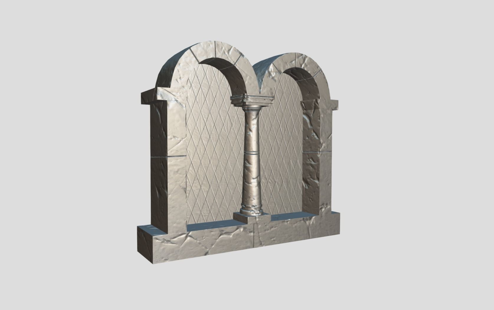 Generic Castle Window Low-poly 3D model_8