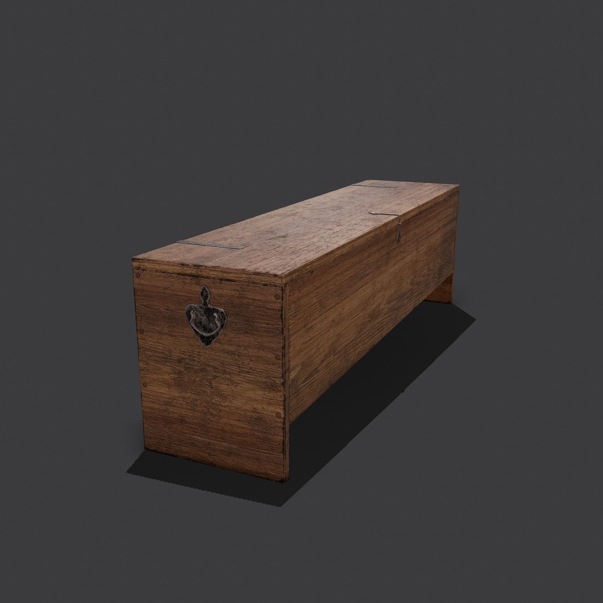 Medieval Chest Low-poly 3D model_3