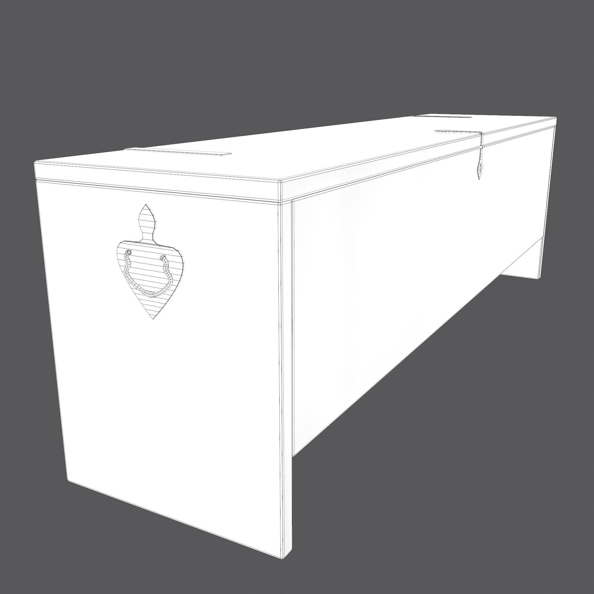 Medieval Chest Low-poly 3D model_33