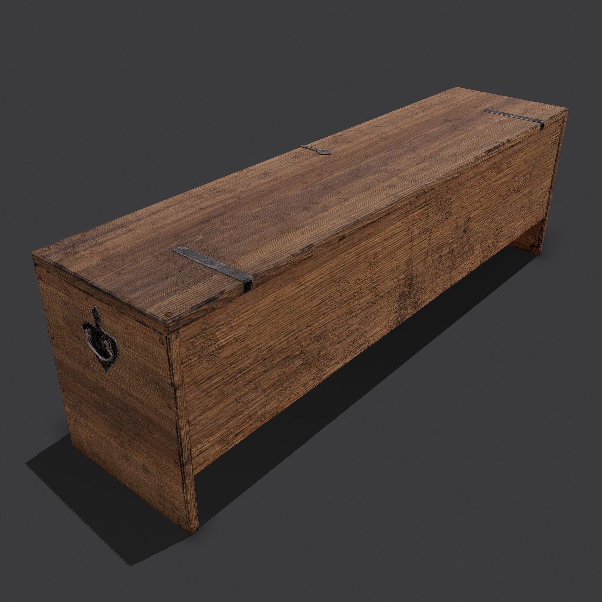 Medieval Chest Low-poly 3D model_16