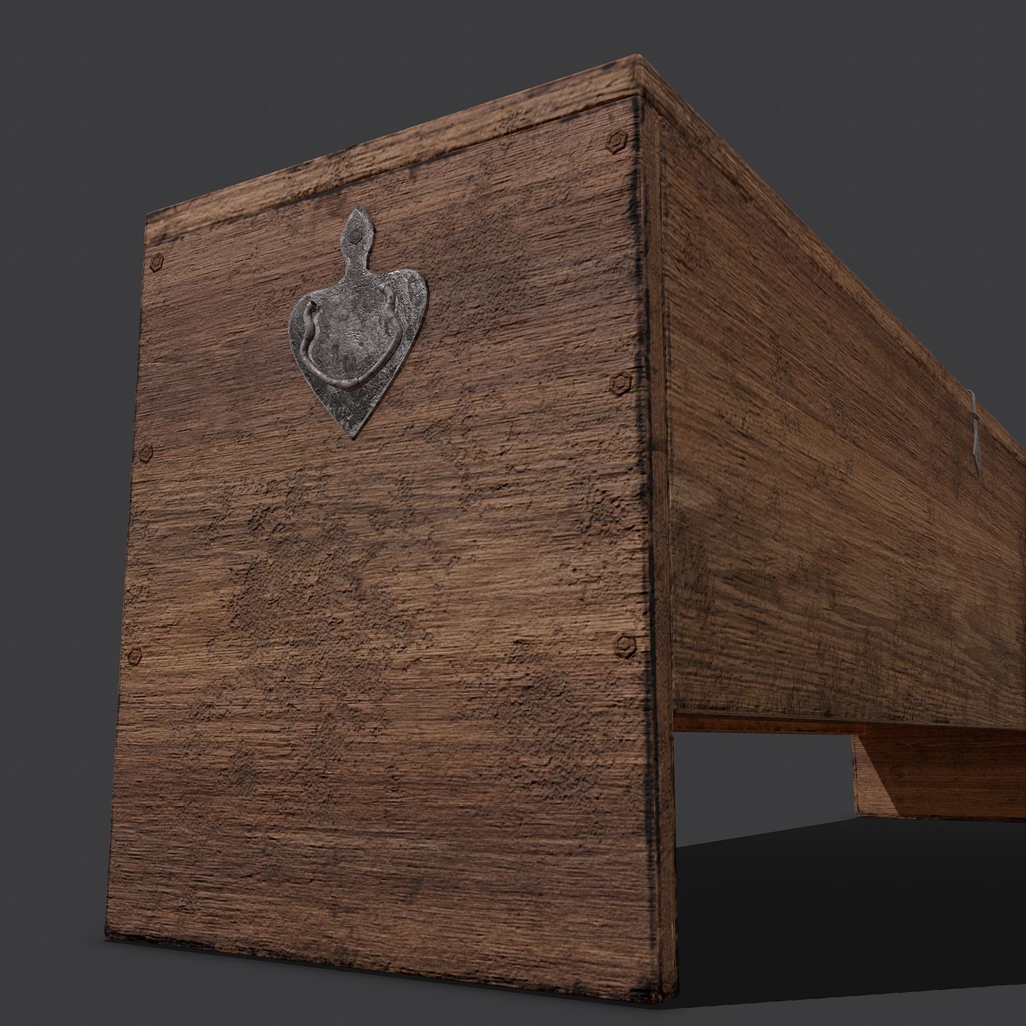 Medieval Chest Low-poly 3D model_15