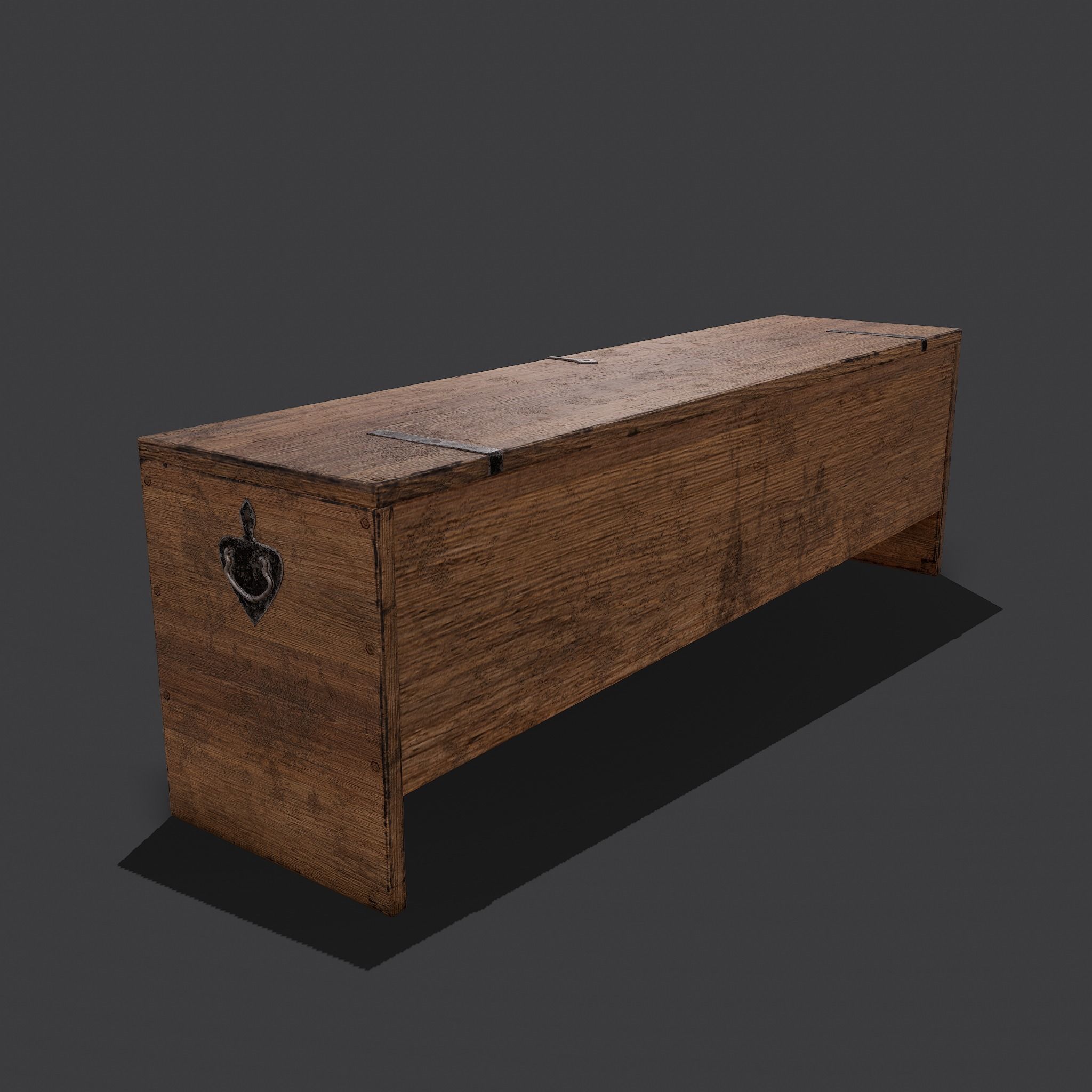 Medieval Chest Low-poly 3D model_7