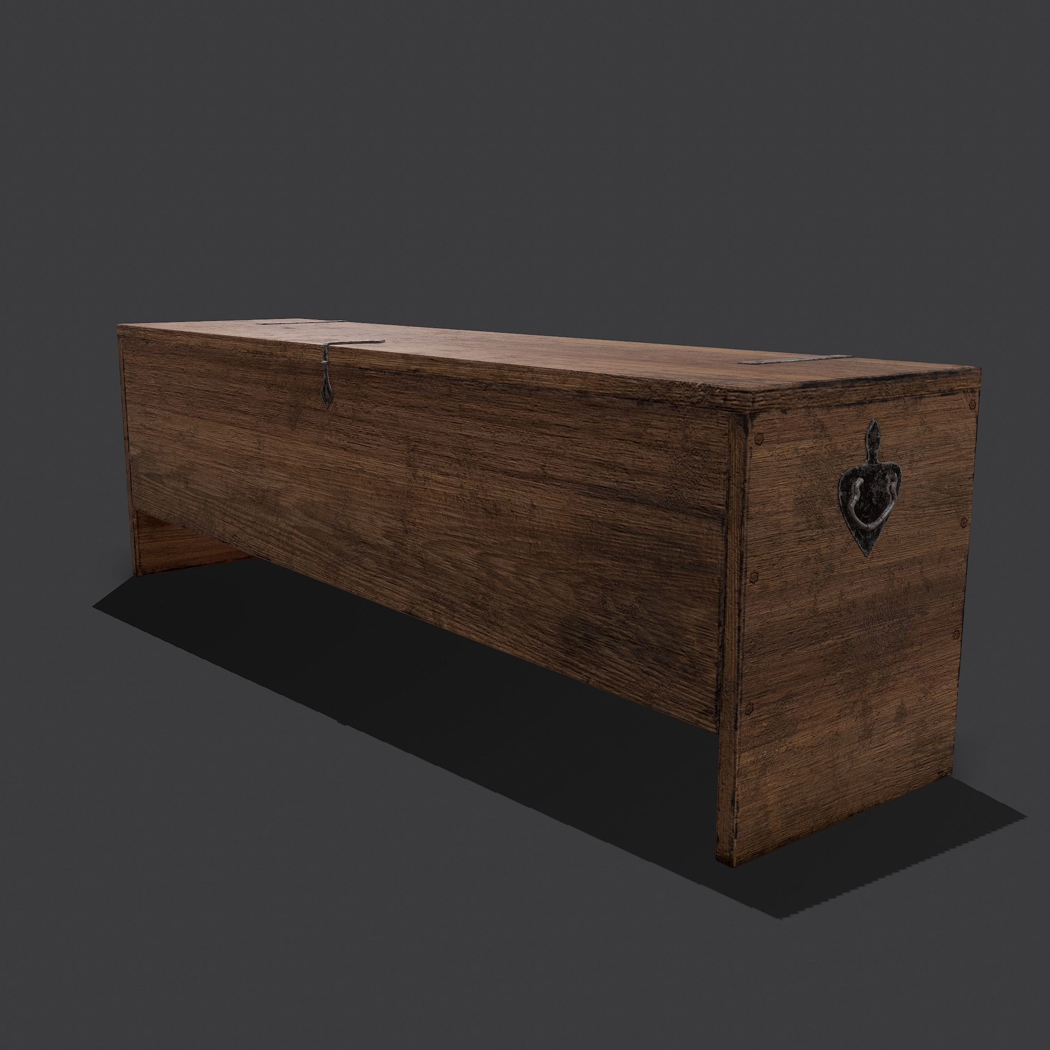 Medieval Chest Low-poly 3D model_2