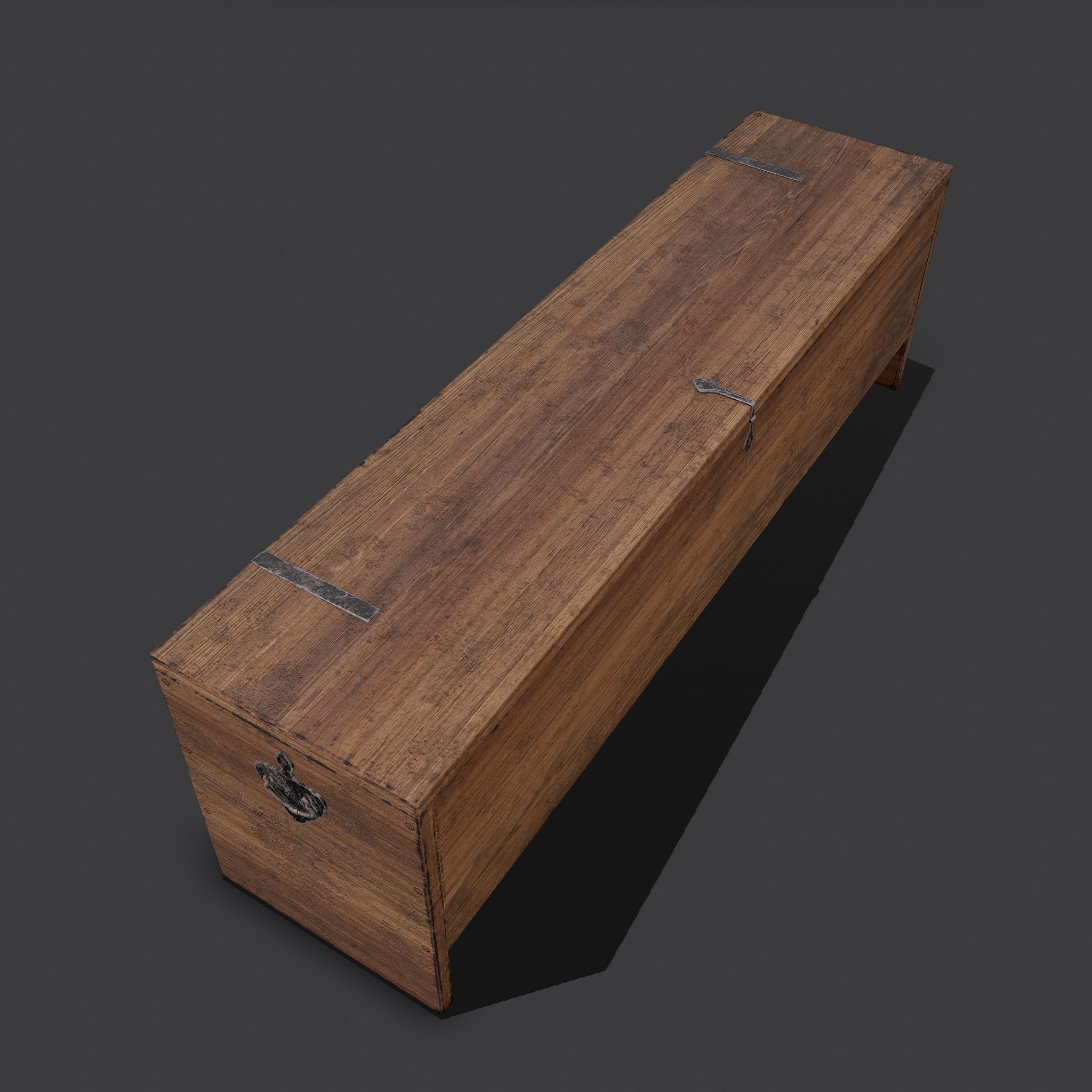 Medieval Chest Low-poly 3D model_13