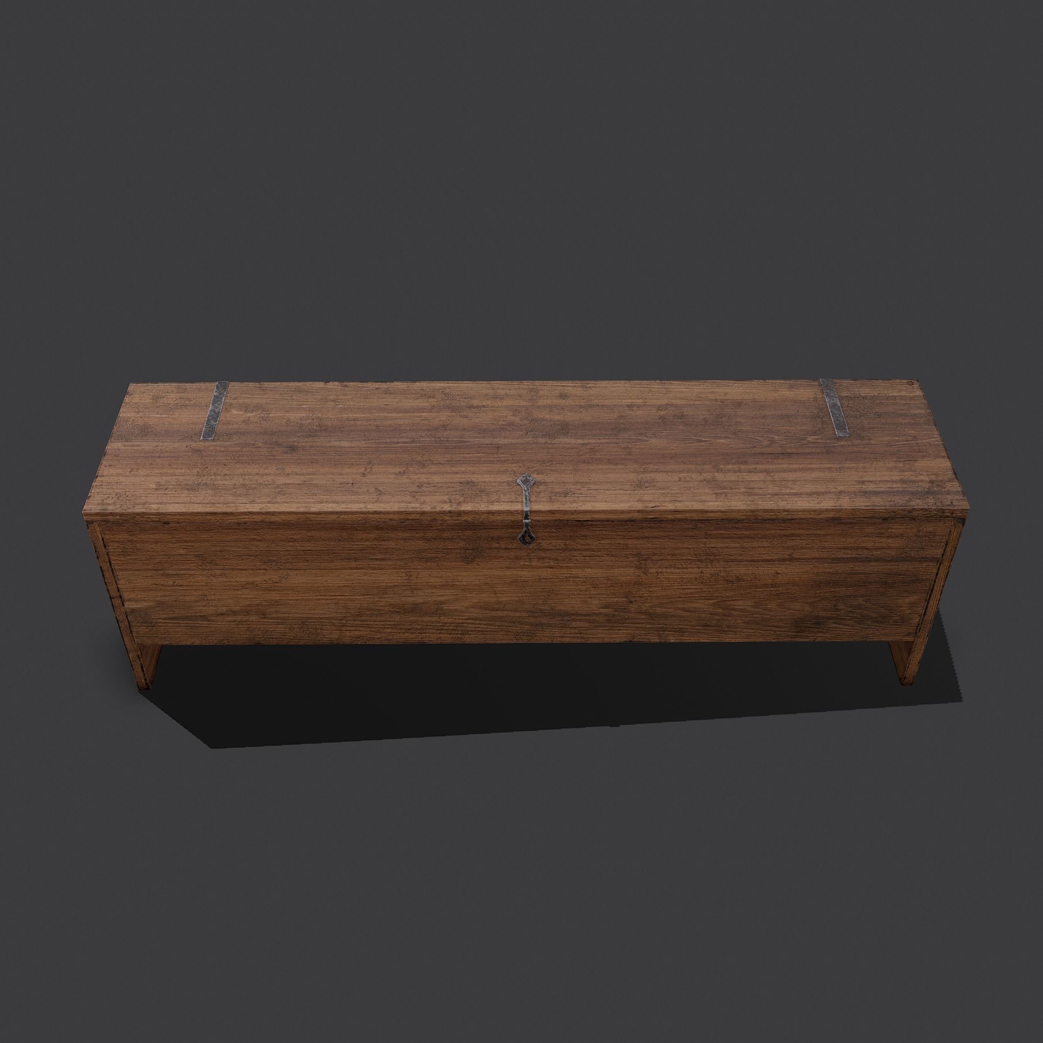 Medieval Chest Low-poly 3D model_10