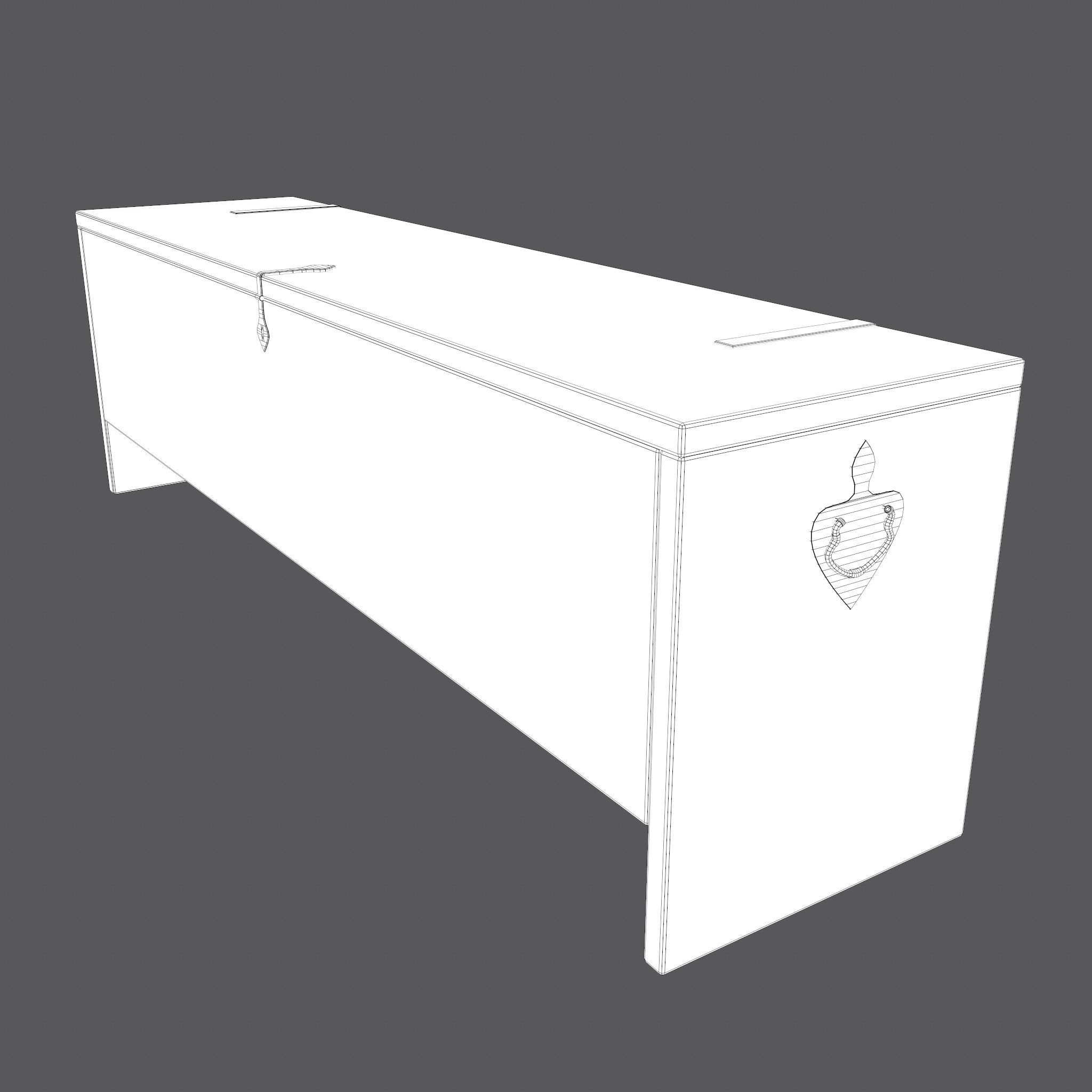 Medieval Chest Low-poly 3D model_22