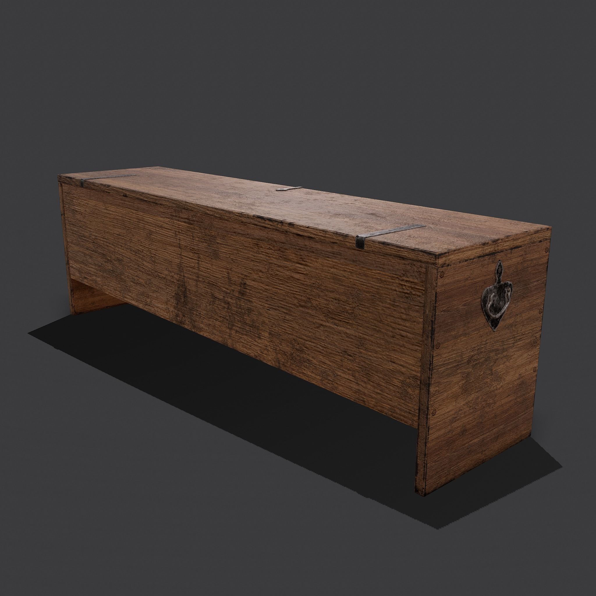 Medieval Chest Low-poly 3D model_5