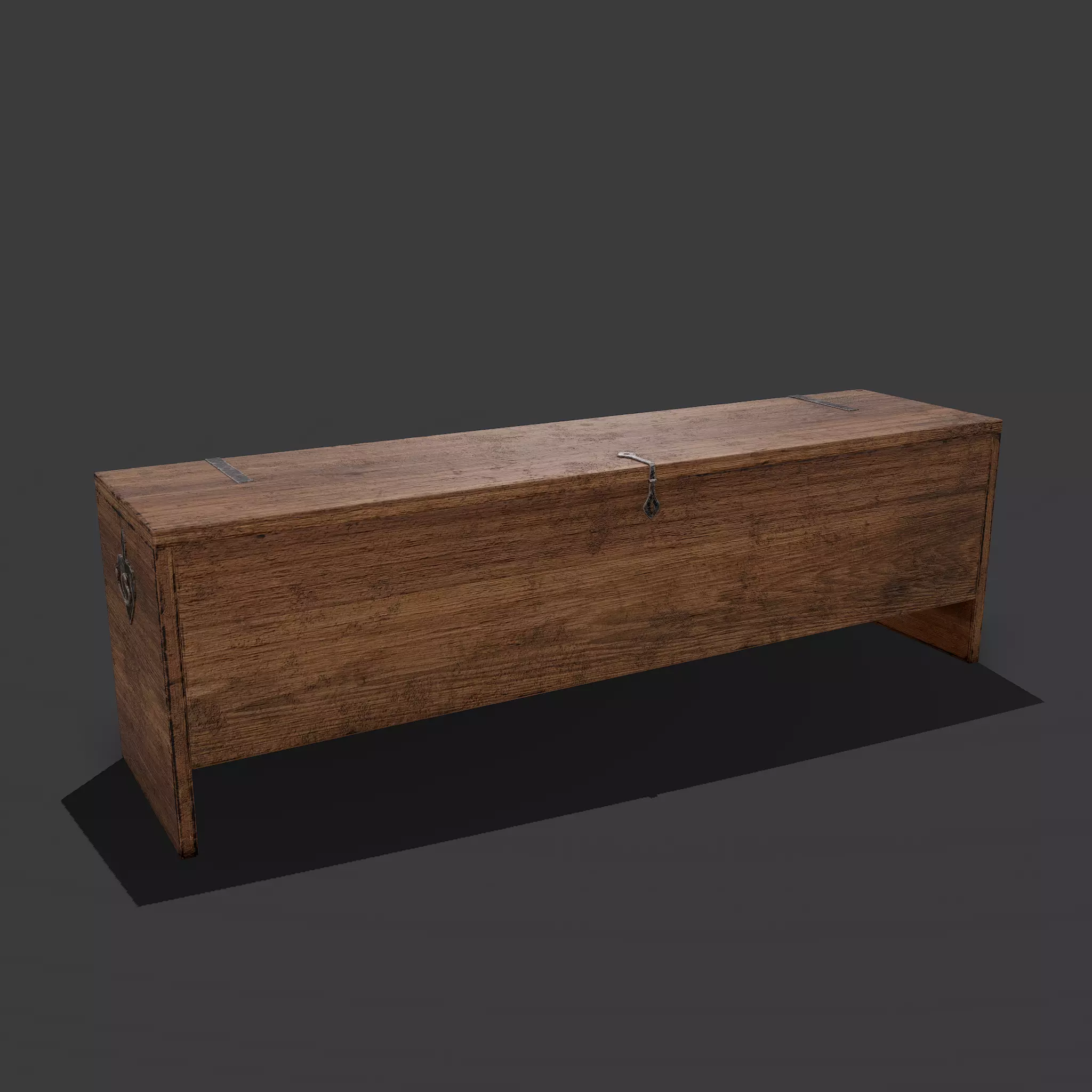 Medieval Chest Low-poly 3D model_0
