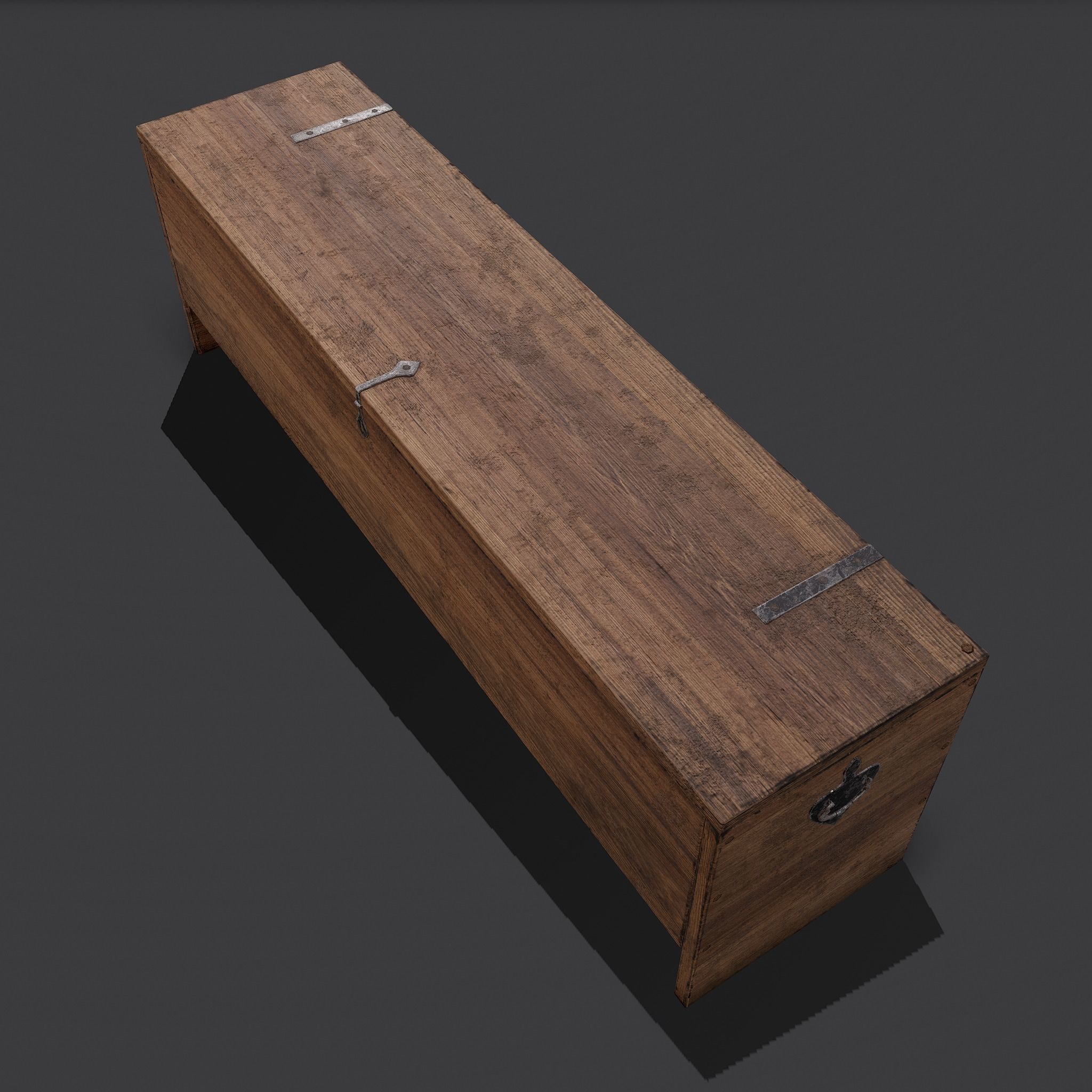 Medieval Chest Low-poly 3D model_21
