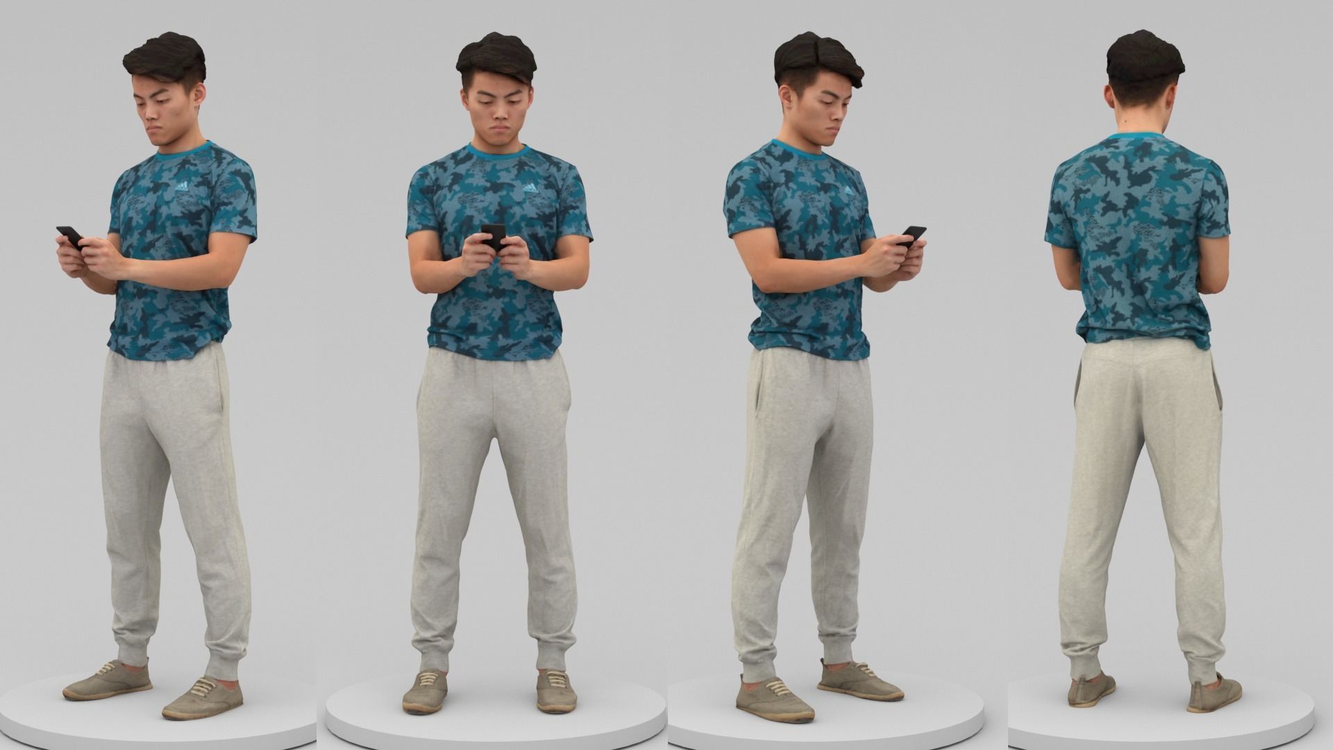 A Strong Young Man Standing Alone 3D model_4