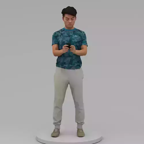 A Strong Young Man Standing Alone 3D model