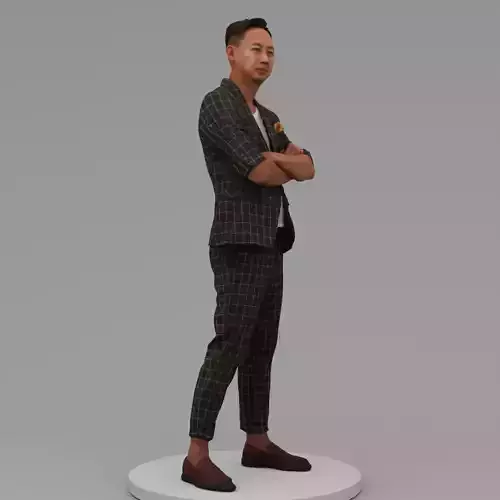 A Middle-aged Man With Arms Crossed 3D model