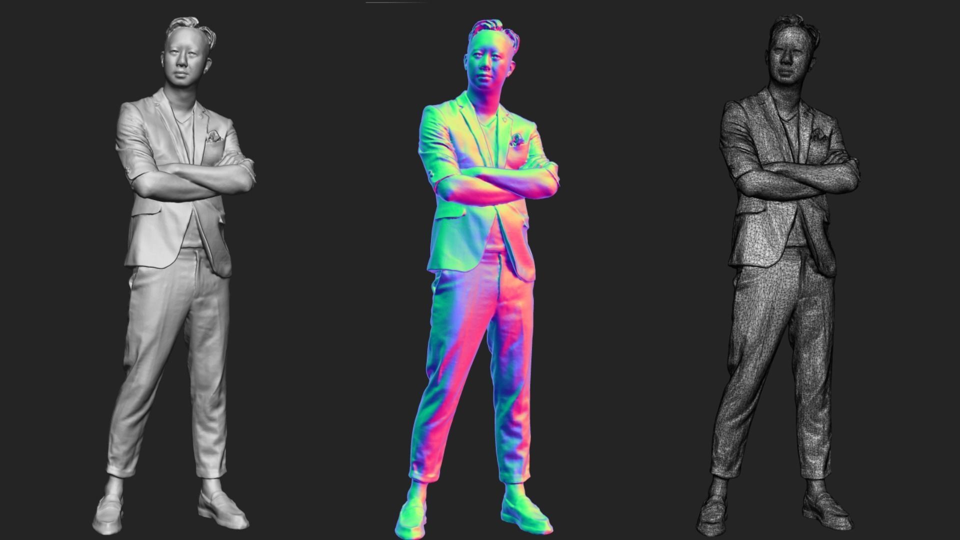 A Middle-aged Man With Arms Crossed 3D model_6