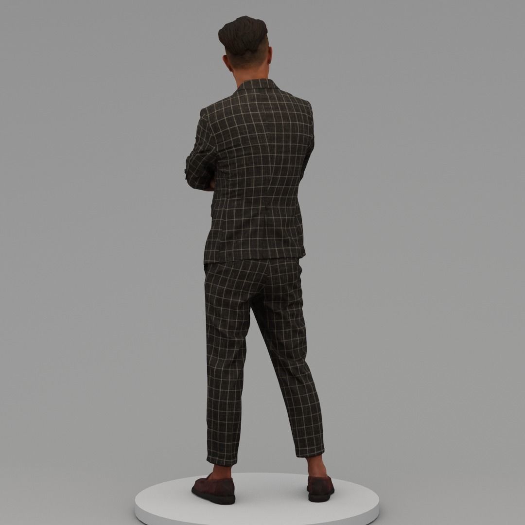 A Middle-aged Man With Arms Crossed 3D model_3