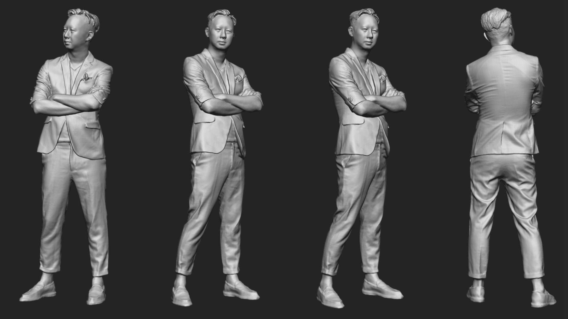A Middle-aged Man With Arms Crossed 3D model_5