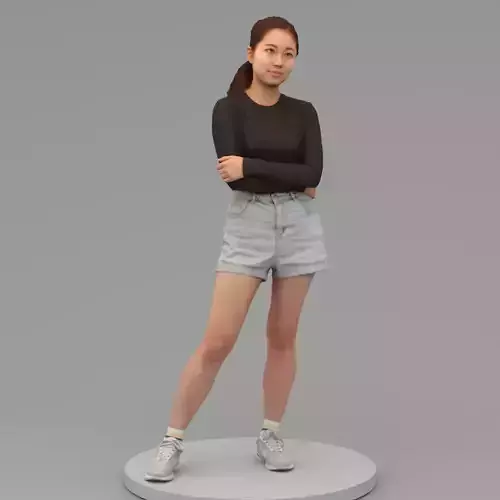 A Young Woman With Arms Crossed  3D model