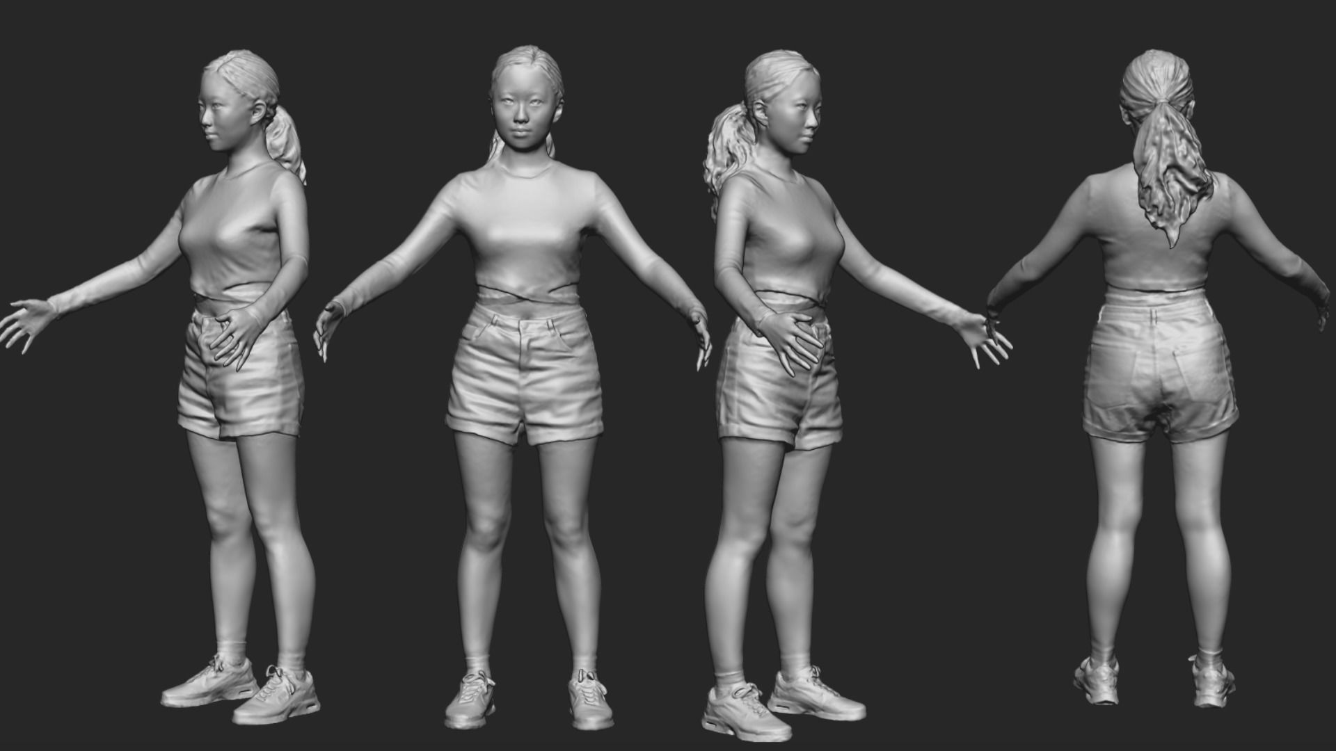 A Young Woman With A Pose 3D model_5