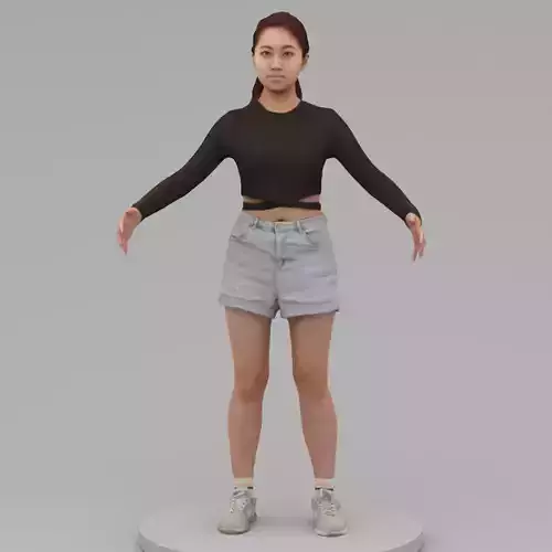 A Young Woman With A Pose 3D model
