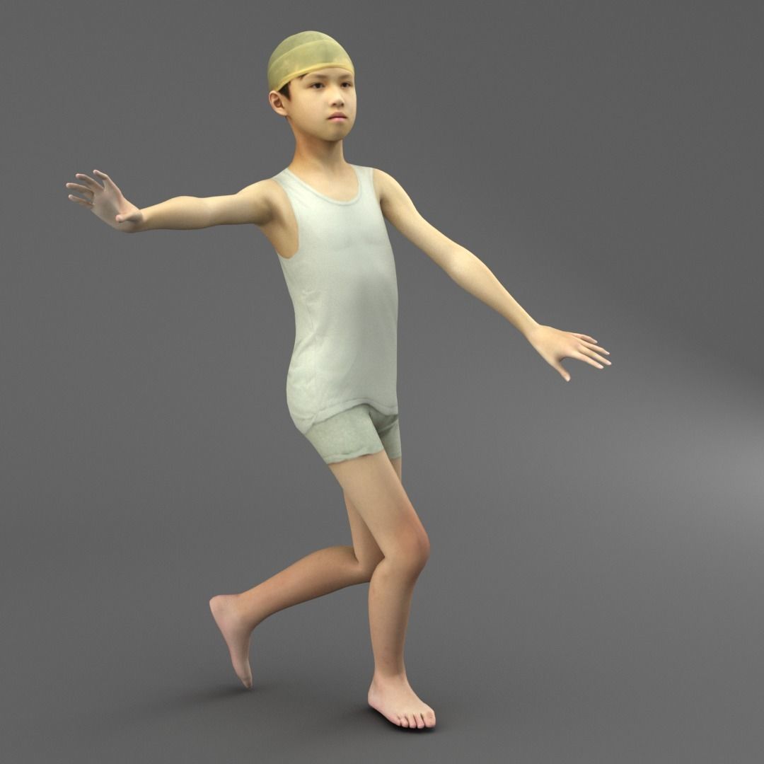 A Rigged Cool Boy 3D model_3