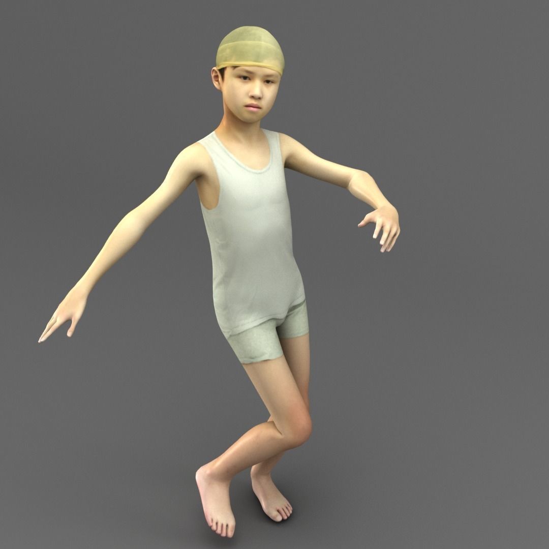 A Rigged Cool Boy 3D model_2