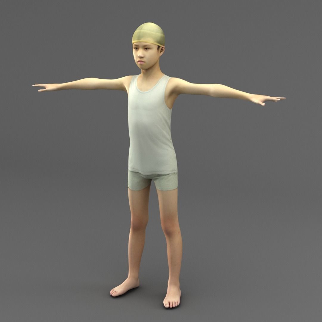 A Rigged Cool Boy 3D model_1