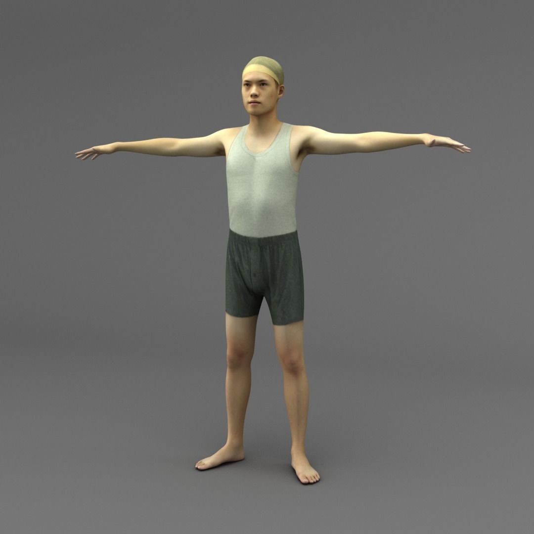 A Rigged Young Masculine Man 3D model_1